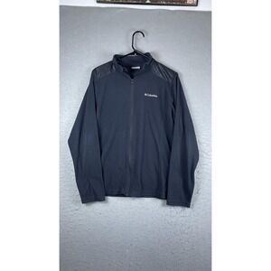 Columbia Jacket Mens Small Black Full Zip Fleece Lightweight Hiking Outdoor